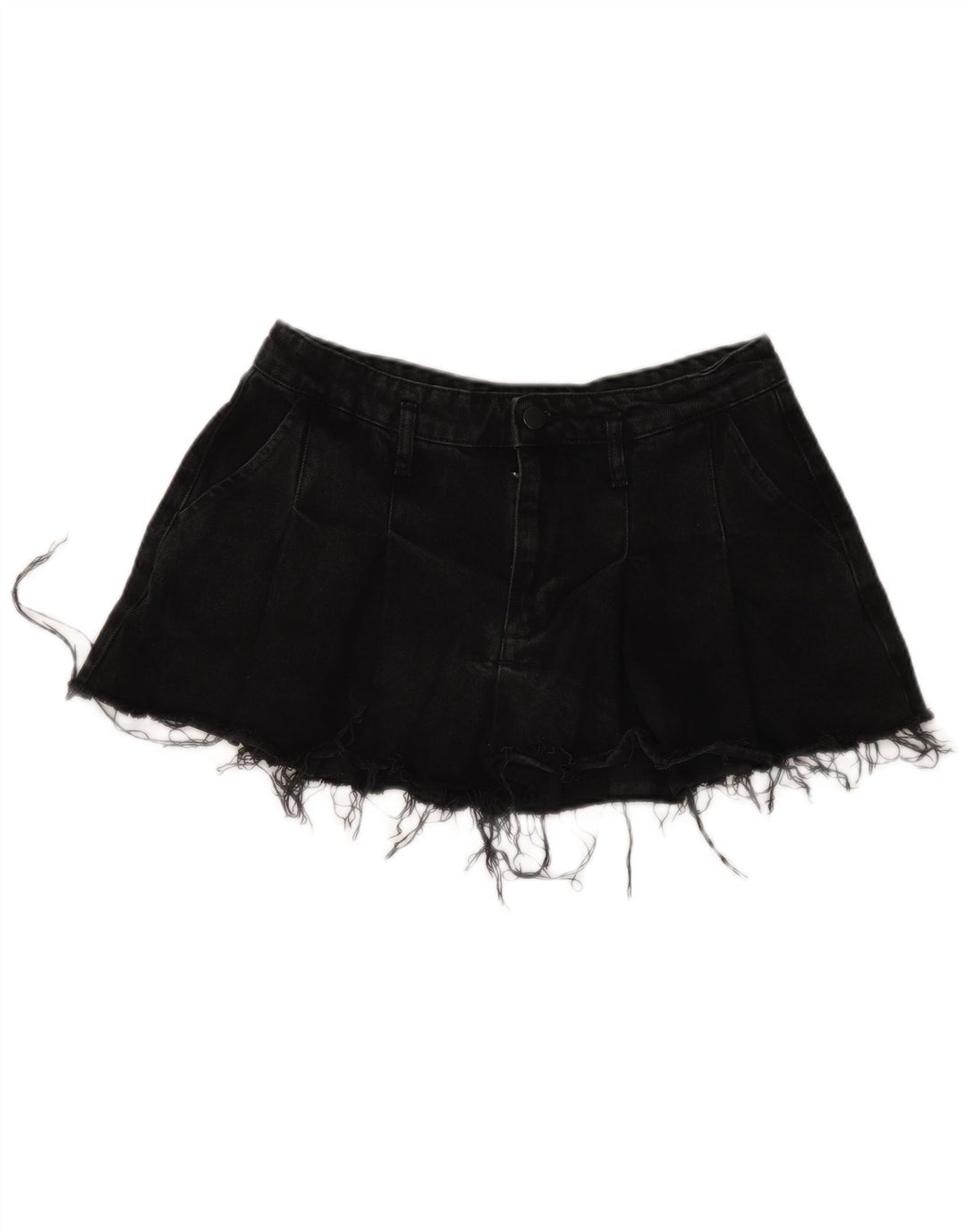 Mini gonna di jeans Zara da donna media W32 in cotone nero