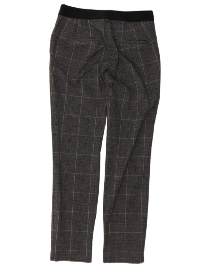 Pantaloni chino slim da donna Zara medi W28 L26 poliestere a quadri grigi