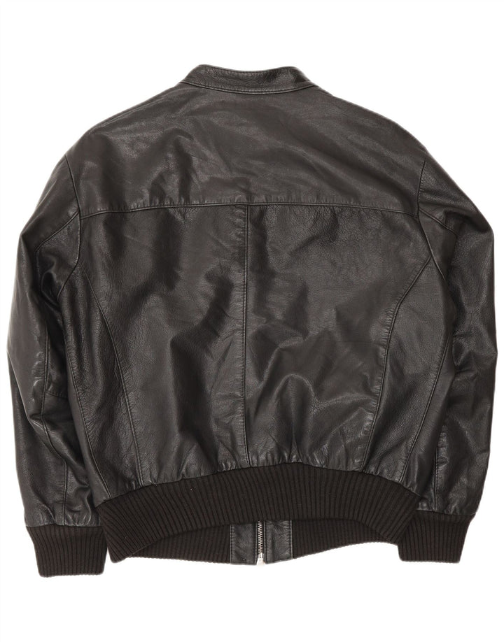 Giacca in pelle bomber da uomo Sonny Bono UK 38 media nera