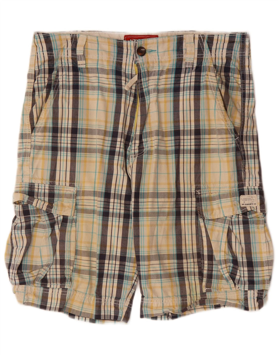 Pantaloncini cargo da uomo LEVI'S W34 grandi in cotone a quadri multicolore