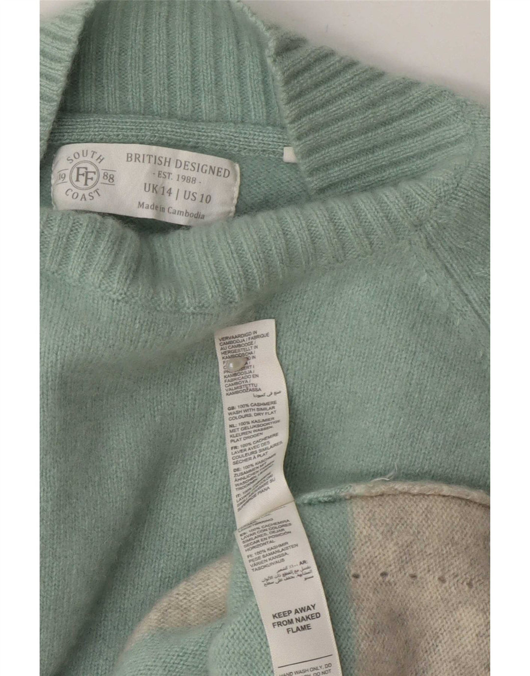 Maglione maglione a collo alto da donna Fat Face UK 14 grande turchese