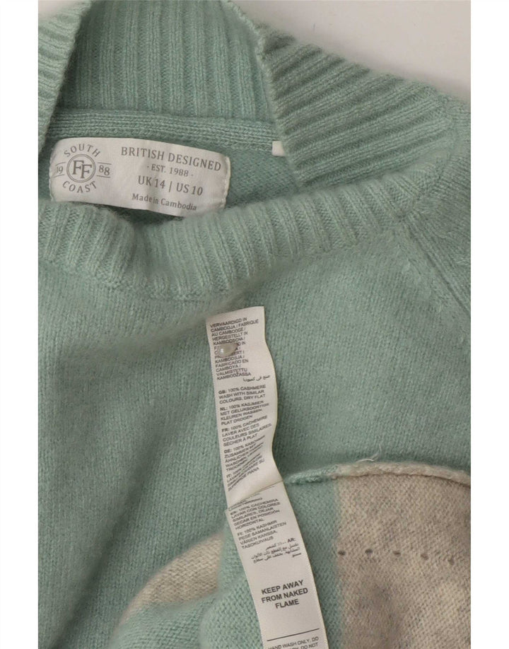 Maglione maglione a collo alto da donna Fat Face UK 14 grande turchese