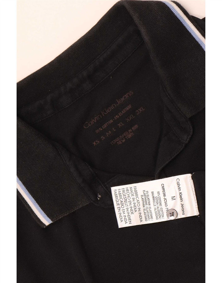 Polo da uomo Calvin Klein Jeans in cotone nero medio