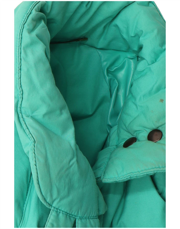 Giacca imbottita oversize da donna vintage IT 46 Large verde in poliammide