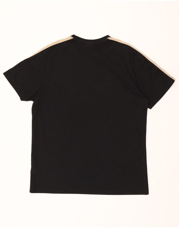 T-shirt grafica da uomo DKNY Top grande in cotone color block nero