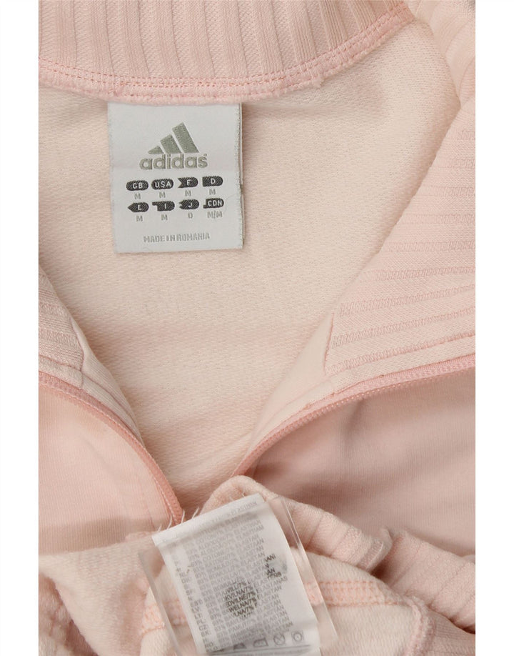 Giacca da ginnastica da donna Adidas UK 14 cotone rosa medio