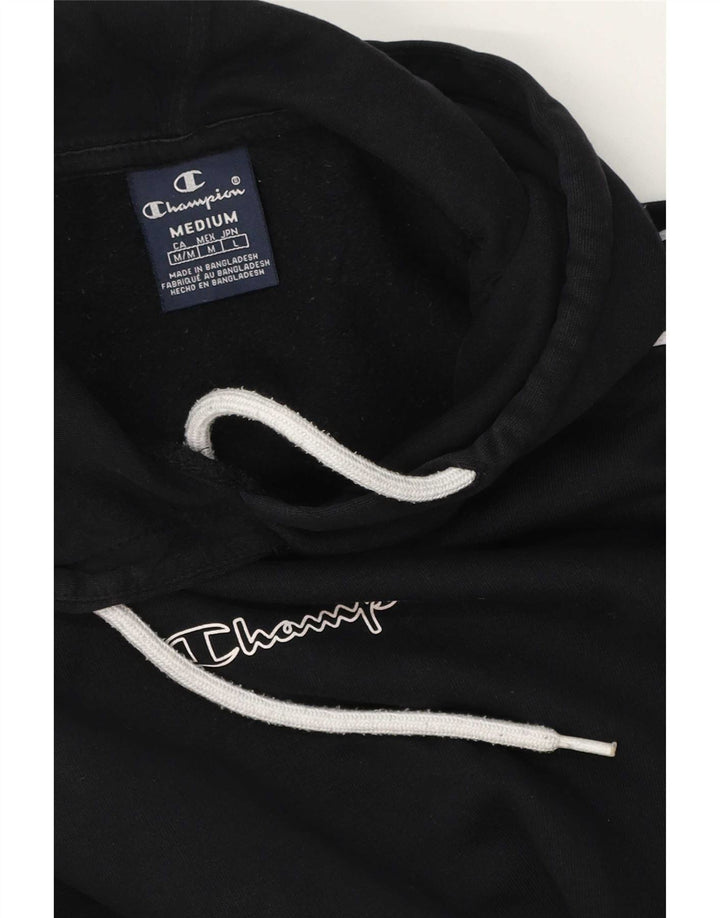 Felpa con cappuccio grafica da uomo Champion Medium nera