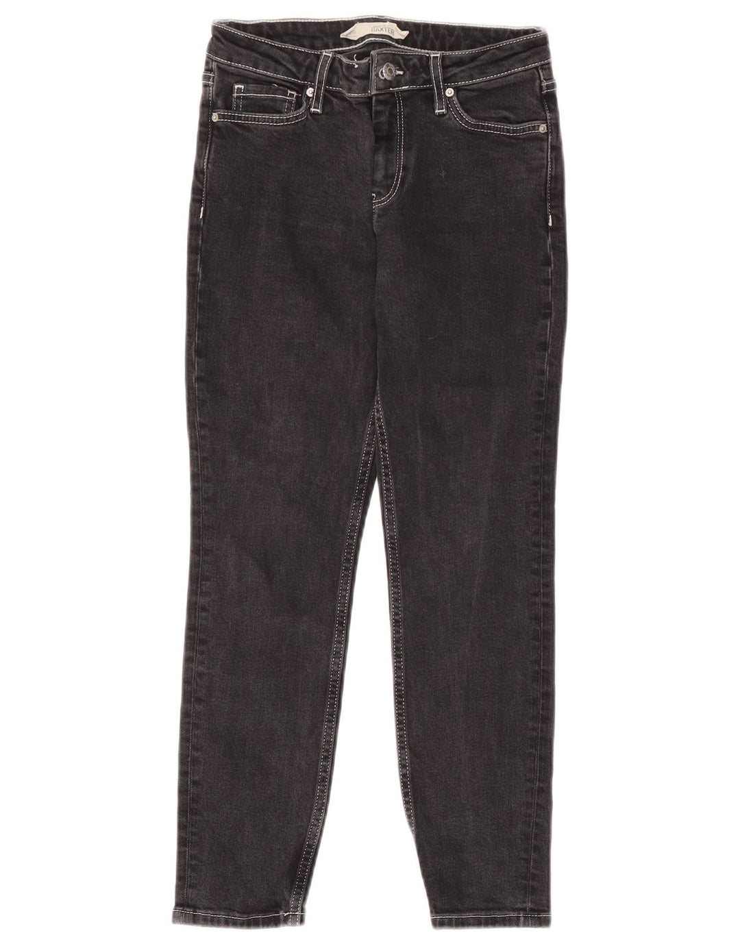 TOPSHOP Jeans slim corti Baxter da donna W26 L25 neri