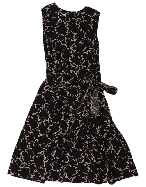 Abito a trapezio senza maniche da donna Hobbs UK 16 Grande lino floreale blu navy