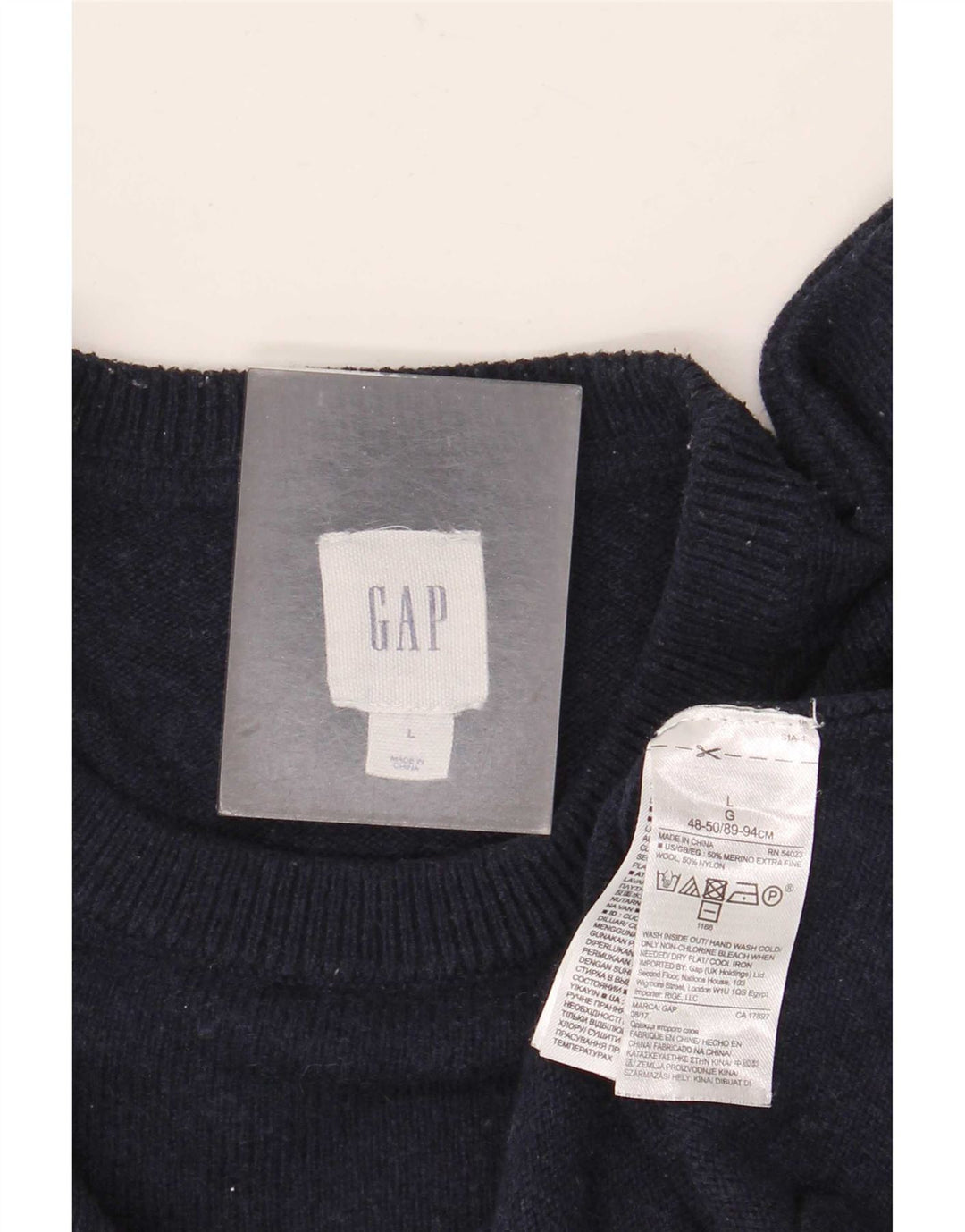 Gap Uomo Maglione Girocollo Maglione Grande Lana Merino Blu Navy