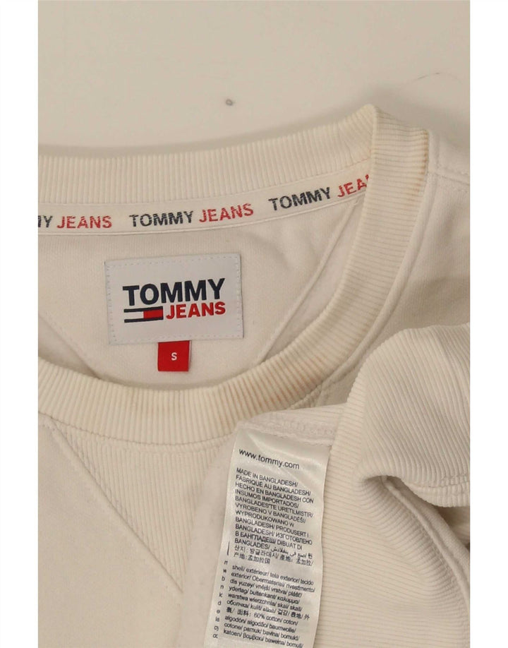 Tommy Hilfiger Felpa grafica da uomo Maglione piccolo cotone bianco
