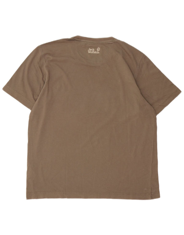 Jack Wolfskin T-shirt grafica da uomo con vestibilità regolare, UK 44 XL, cotone marrone