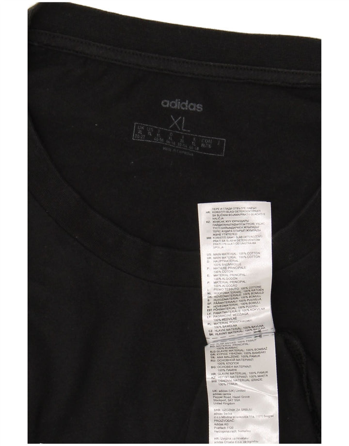 T-shirt grafica da donna ADIDAS Top UK 20/22 XL cotone nero