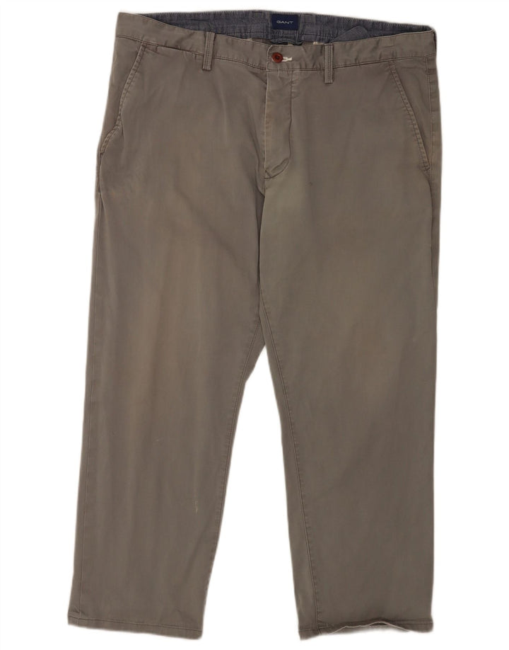 Pantaloni cropped da uomo Gant W38 L25 cotone grigio