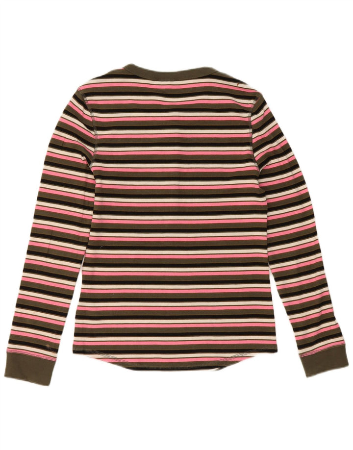 Top a maniche lunghe da donna Marks & Spencer UK 10 piccolo a righe multicolore