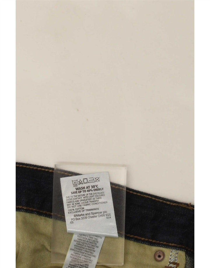 Jeans dritti rilassati da uomo Marks & Spencer W42 L29 cotone blu navy