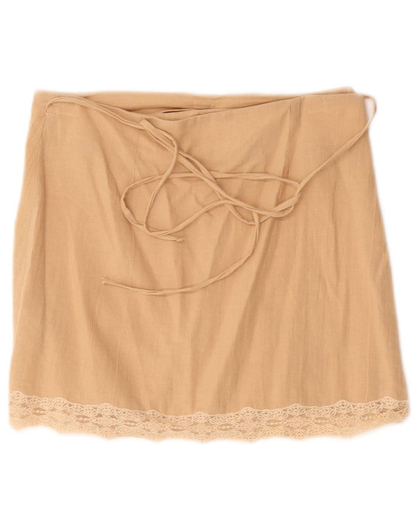 Gonna a portafoglio Zara da donna media W30 in cotone beige