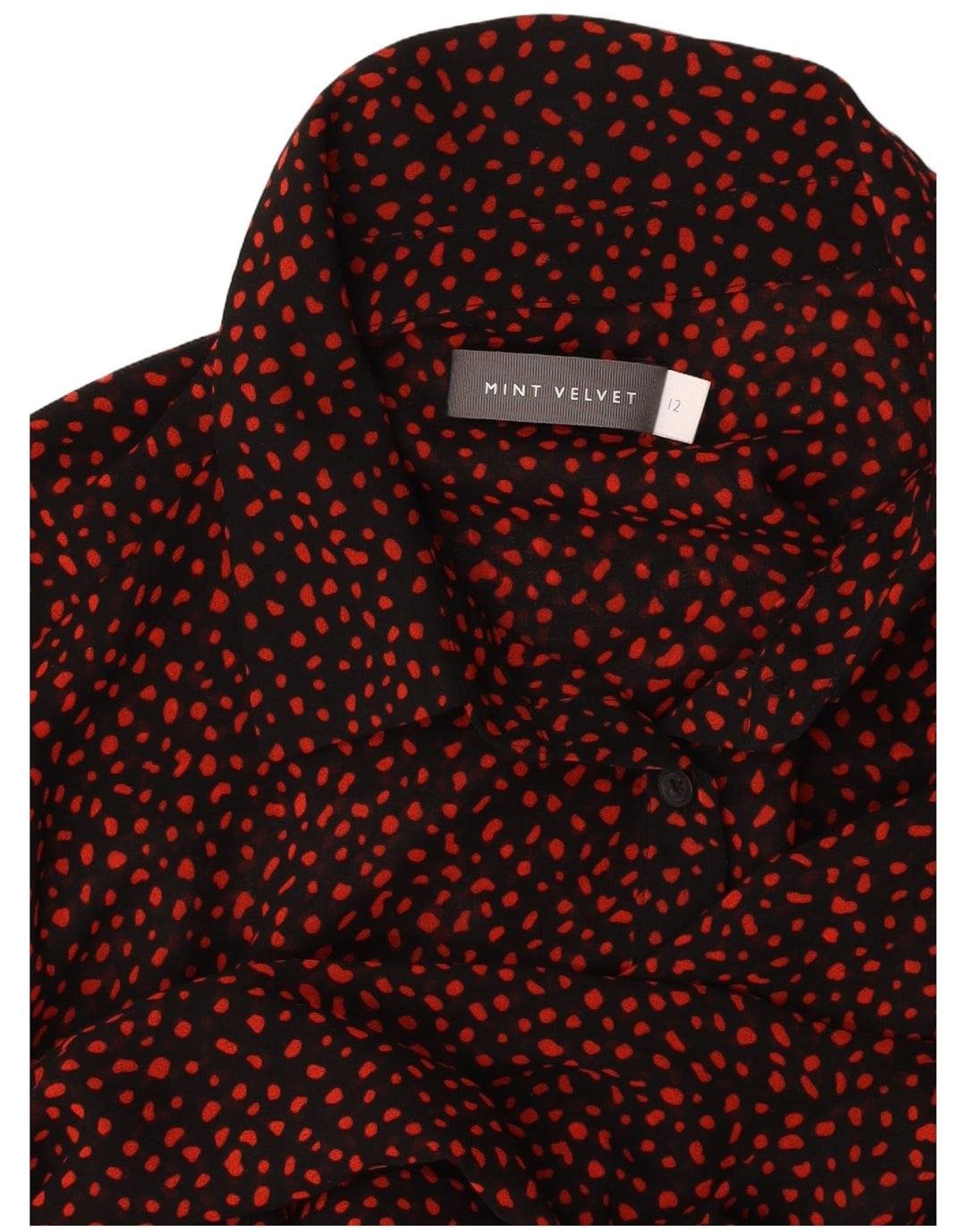 Abito camicia a maniche lunghe da donna MINT VELVET UK 12 Medio Nero maculato