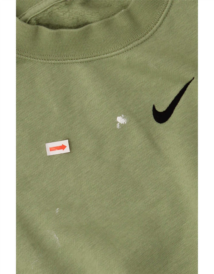 Felpa da uomo Nike Loose Fit, maglione piccolo, cotone verde