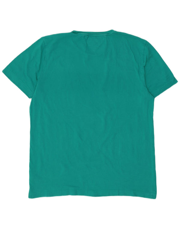 T-shirt grafica da uomo Tommy Hilfiger Top 2XL cotone turchese