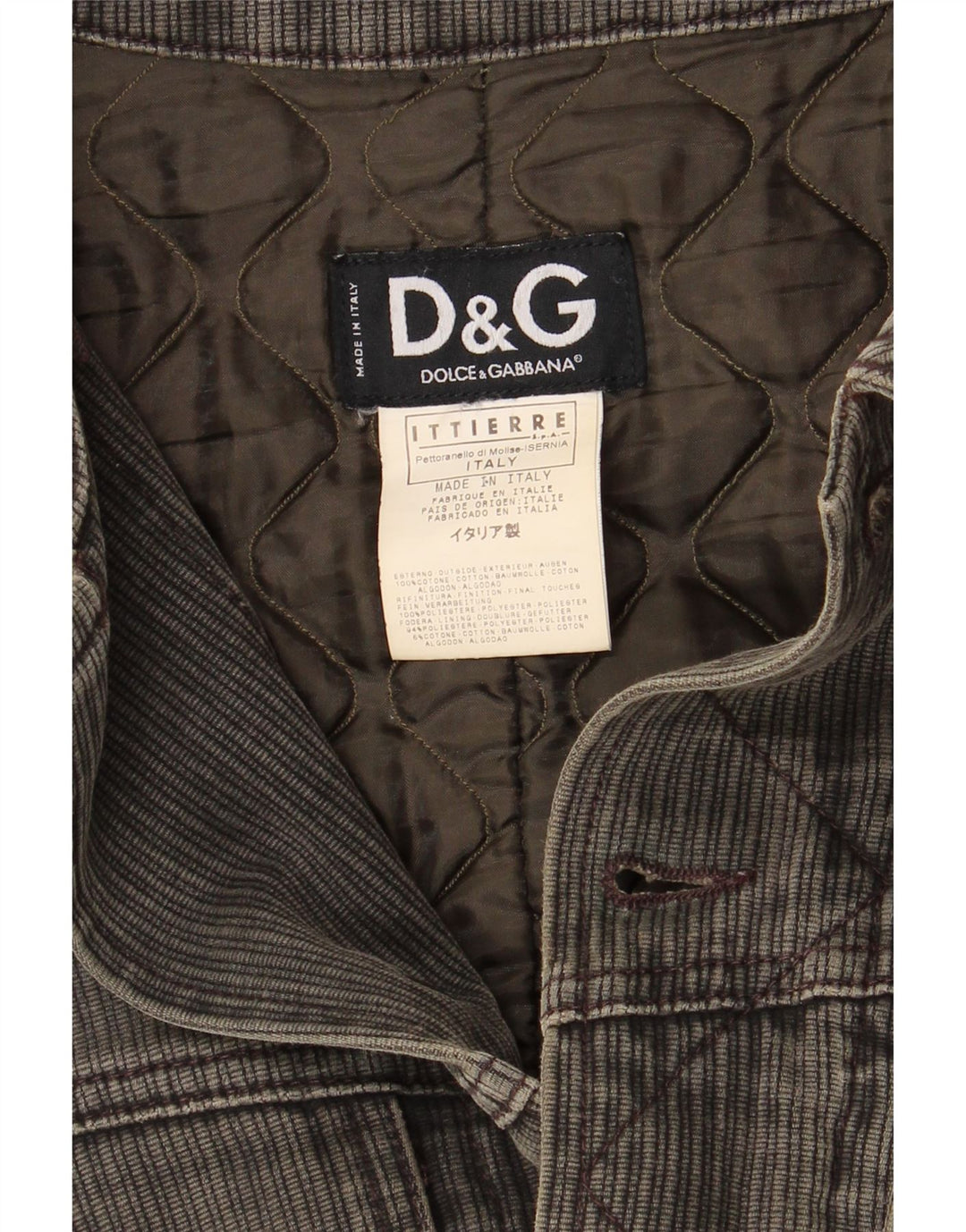 DOLCE & GABBANA Giacca da uomo in velluto a coste Ittierre UK 38 Grigio medio