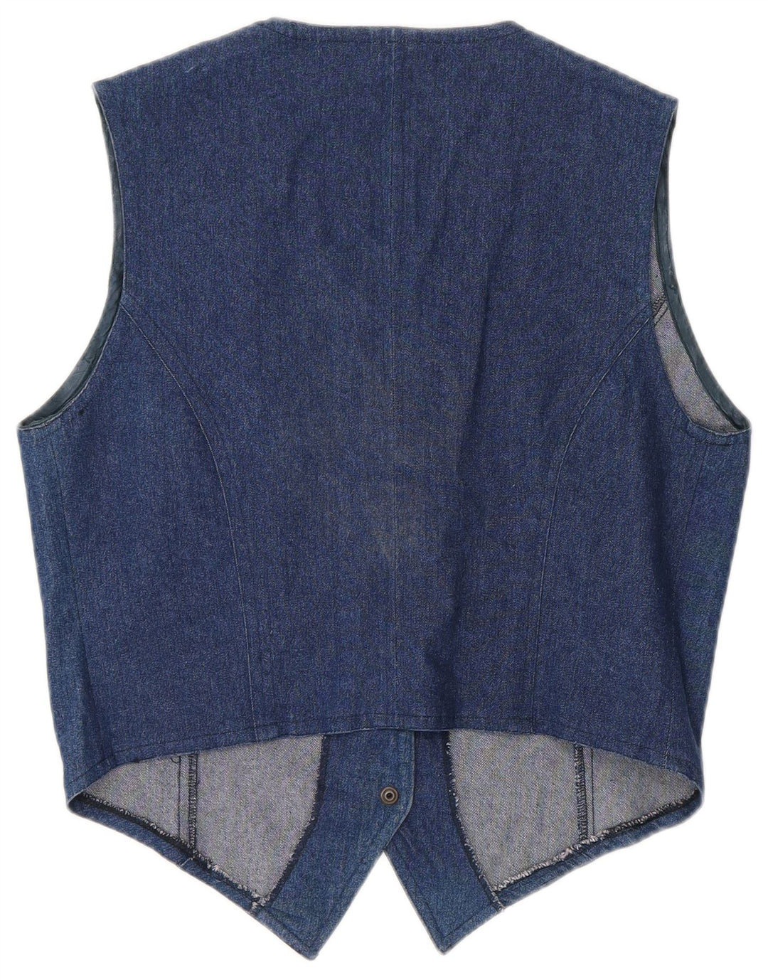 Gilet in denim vintage da donna UK 12 blu medio
