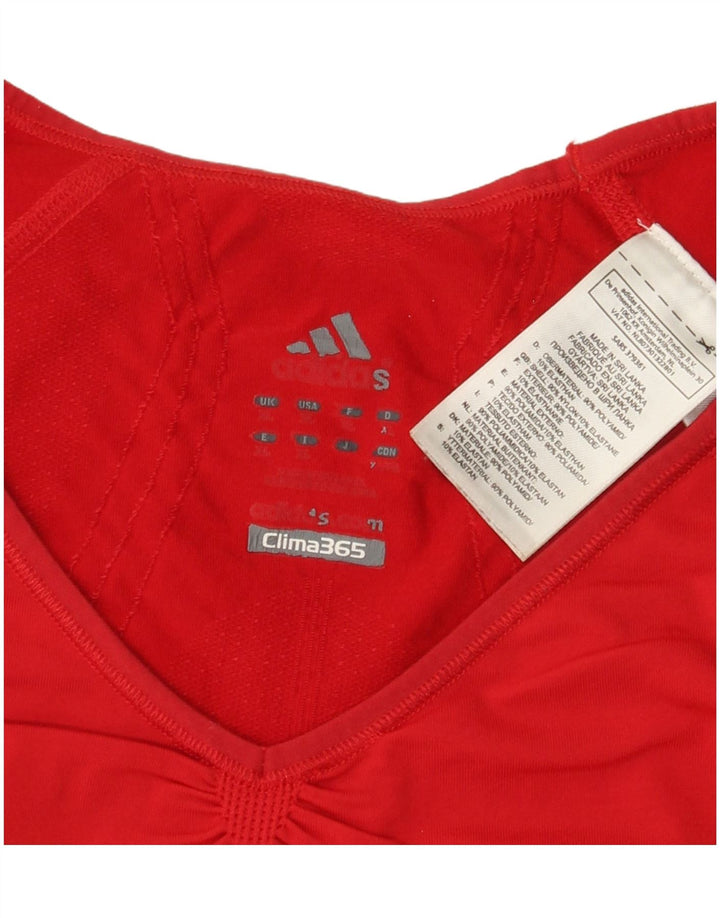 T-shirt ADIDAS Clima 365 da donna UK 8 piccola in nylon rosso