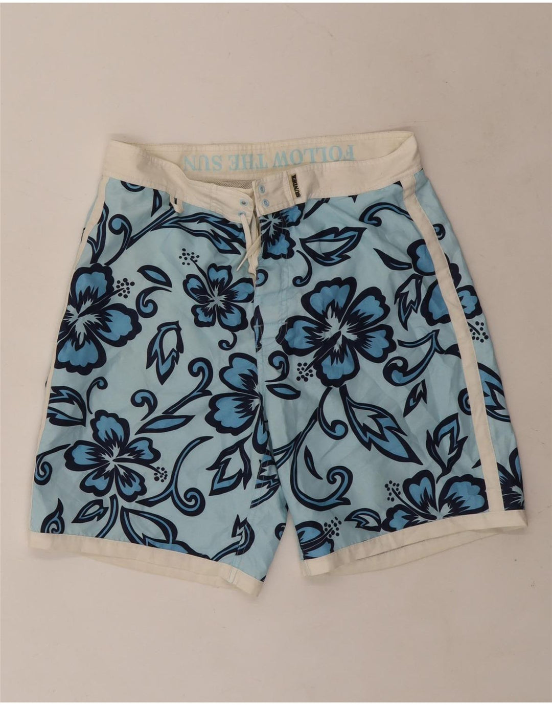Pantaloncini da bagno da uomo Sundek Poliestere floreale blu medio