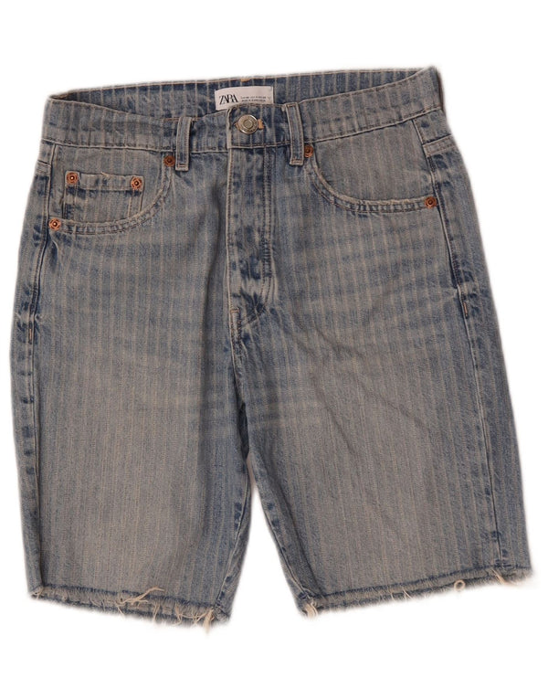 Pantaloncini di jeans da donna Zara EU 36 XS W26 a righe blu