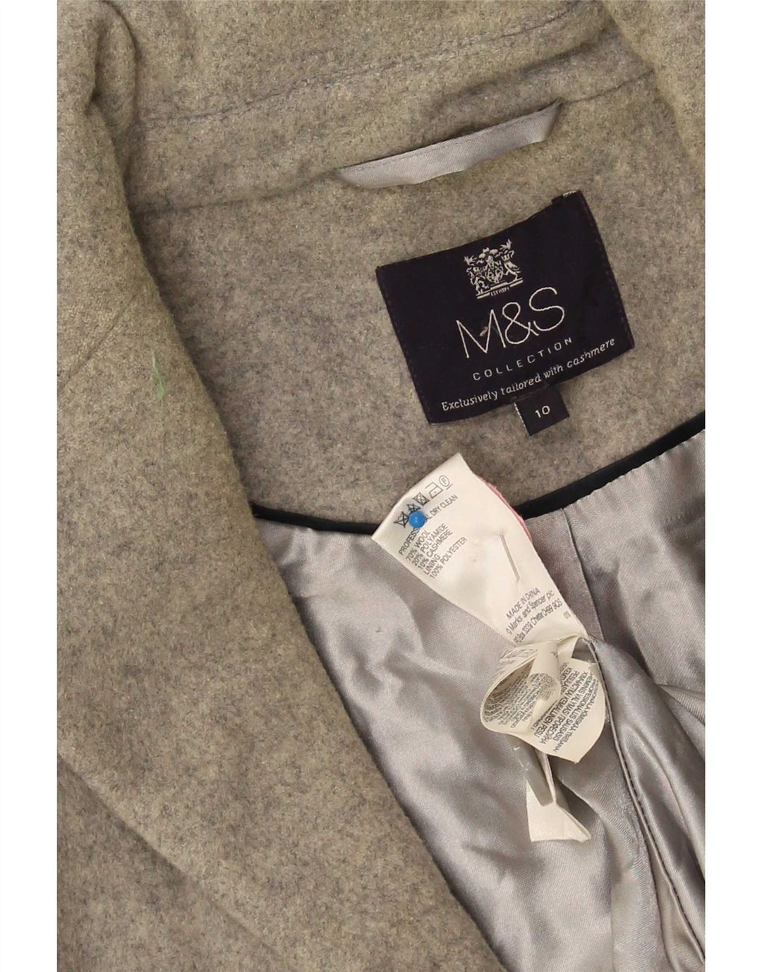 Soprabito oversize da donna Marks & Spencer UK 10 piccolo in lana grigia