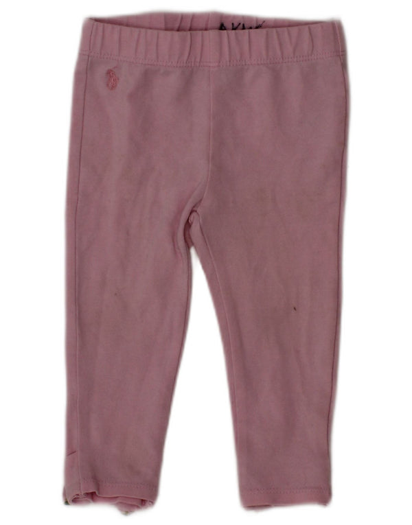 RALPH LAUREN Baby Girls Leggings 9-12 Months  Pink Cotton