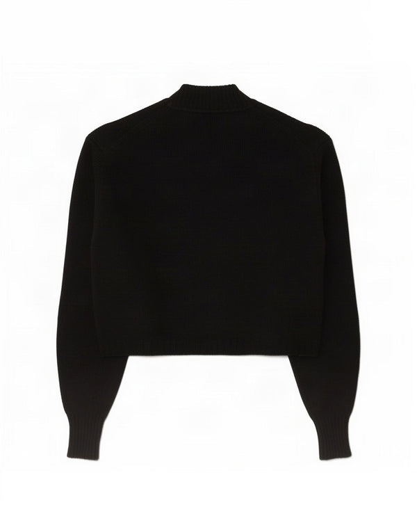Calvin Klein Jeans maglione da donna corto con collo dolcevita UK 6 XS nero