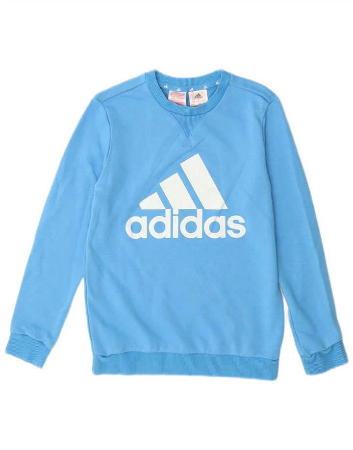 Felpa grafica Adidas da ragazzo, 11-12 anni, in cotone blu
