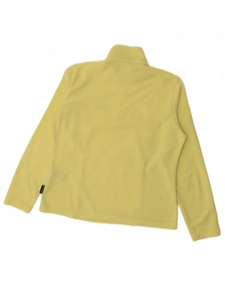 JACK WOLFSKIN Womens Zip Neck Fleece Jumper UK 16 Large Yellow Polyester