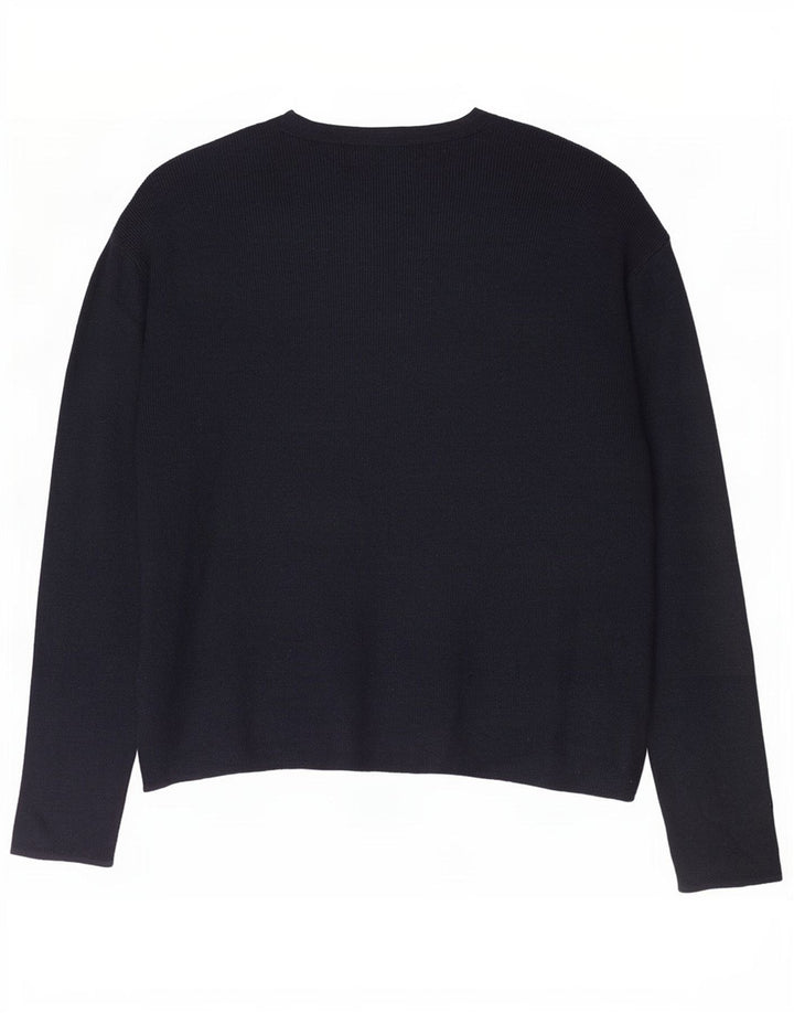 Maglione da donna con scollo a V Marks & Spencer UK 16 Large in viscosa nera