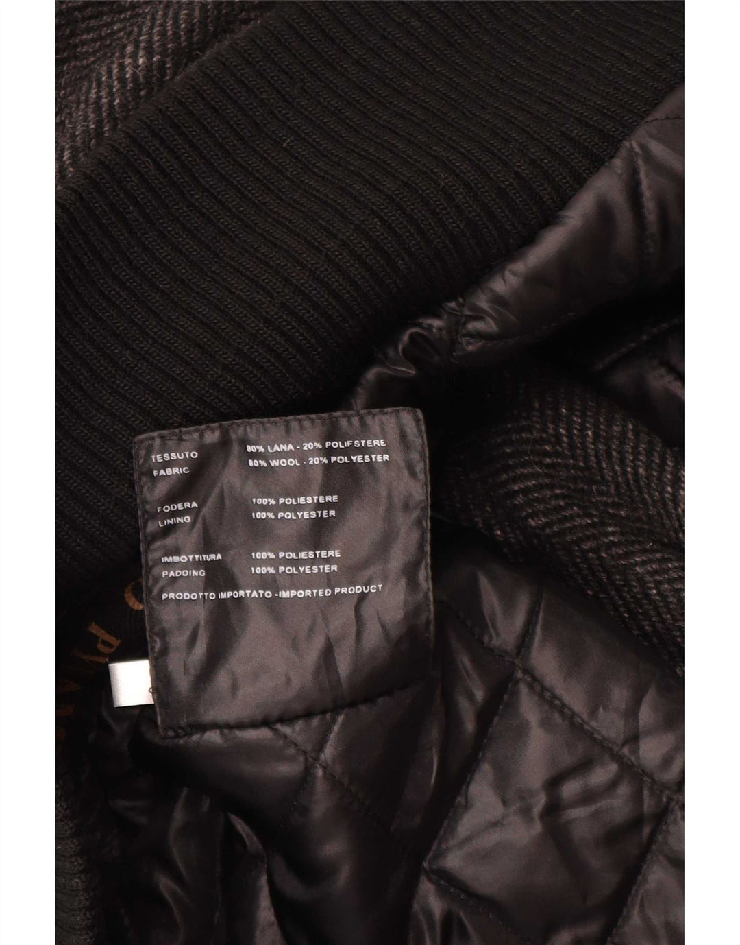 Bomber da uomo Pyramid UK 40 Large Lana a spina di pesce grigia