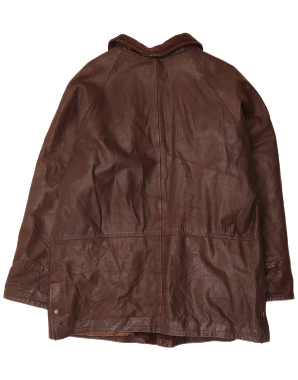 Giacca in pelle da uomo Pierre Cardin IT 56 3XL Marrone