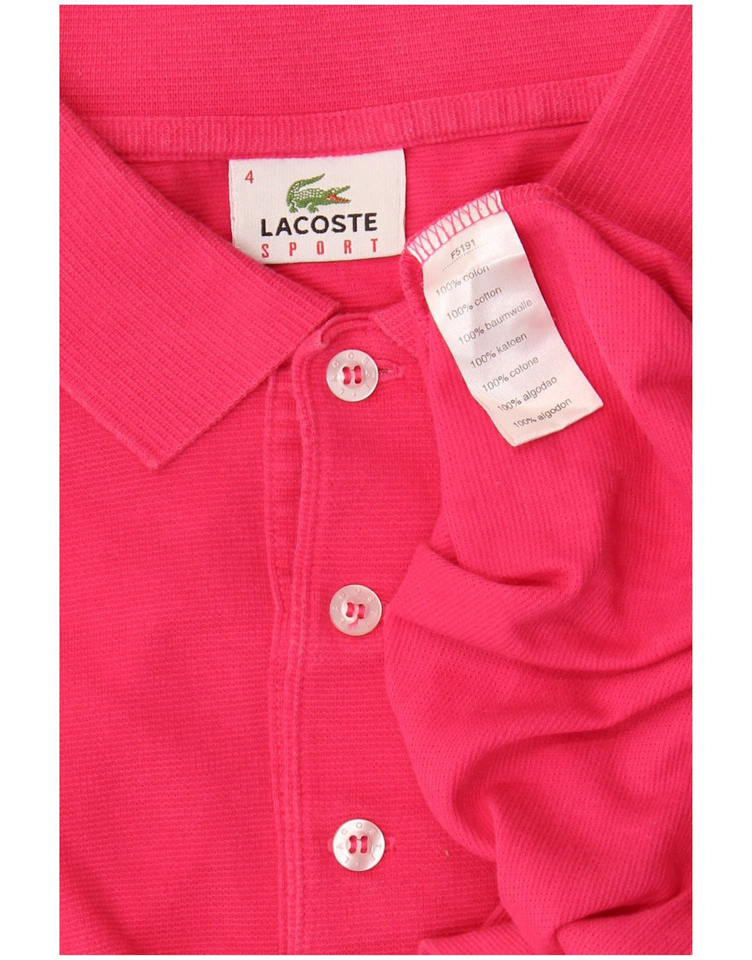 Polo da uomo Lacoste taglia 4 in cotone rosa medio