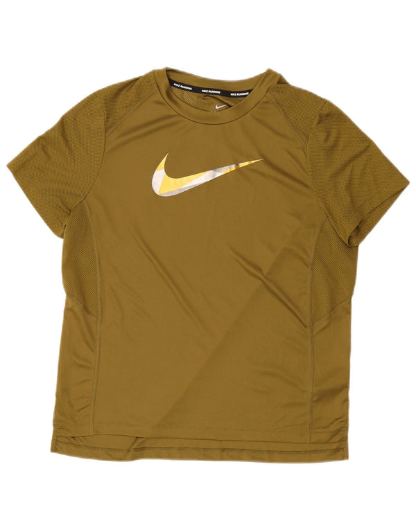 T-shirt grafica Nike Dri Fit da uomo, taglia grande, in poliestere kaki