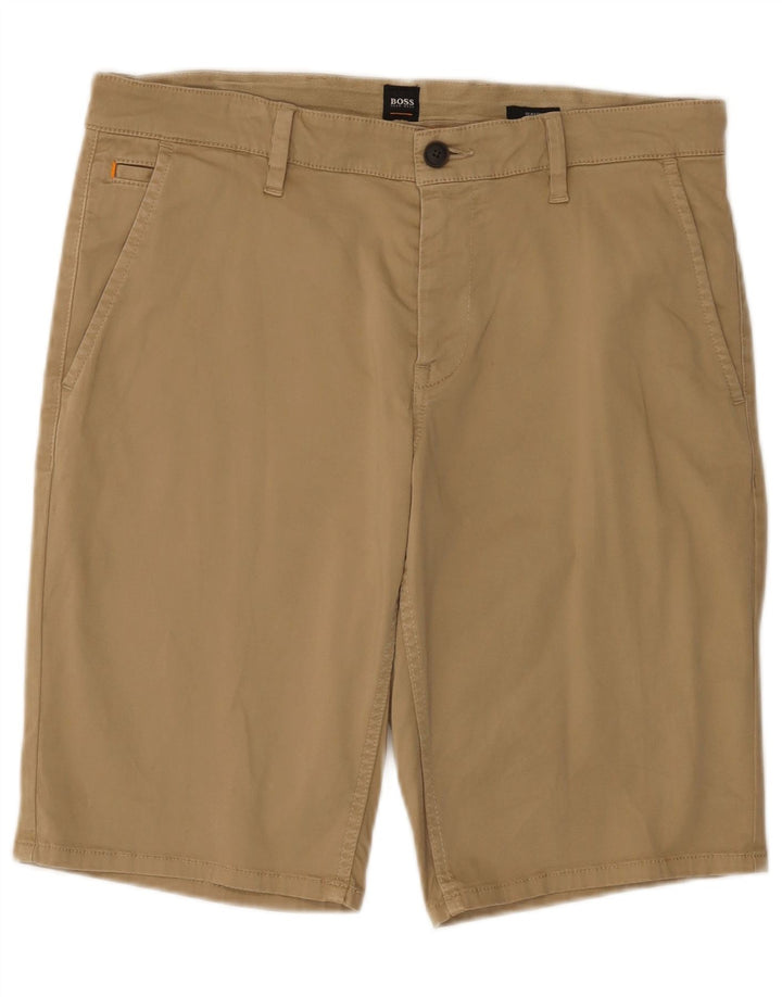 Pantaloncini chino da uomo Hugo Boss W35 grandi in cotone beige