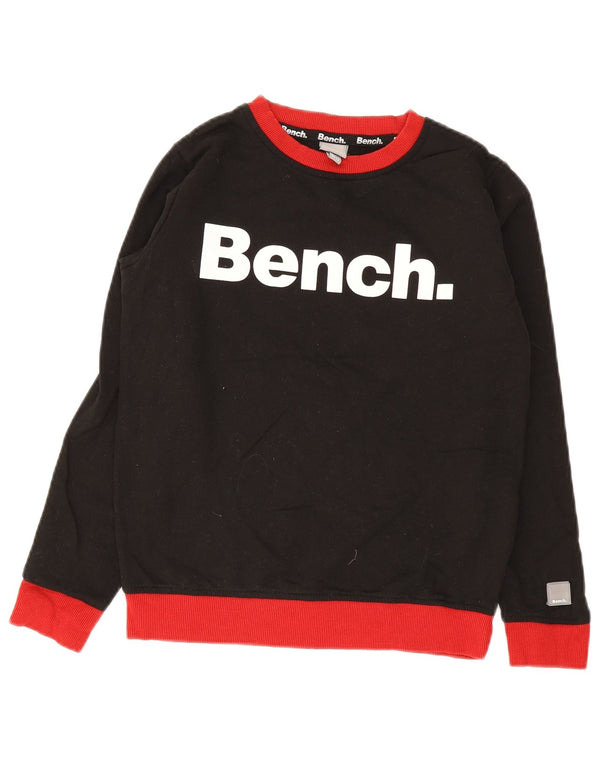 Felpa grafica da bambino con grafica Bench 11-12 anni in cotone nero