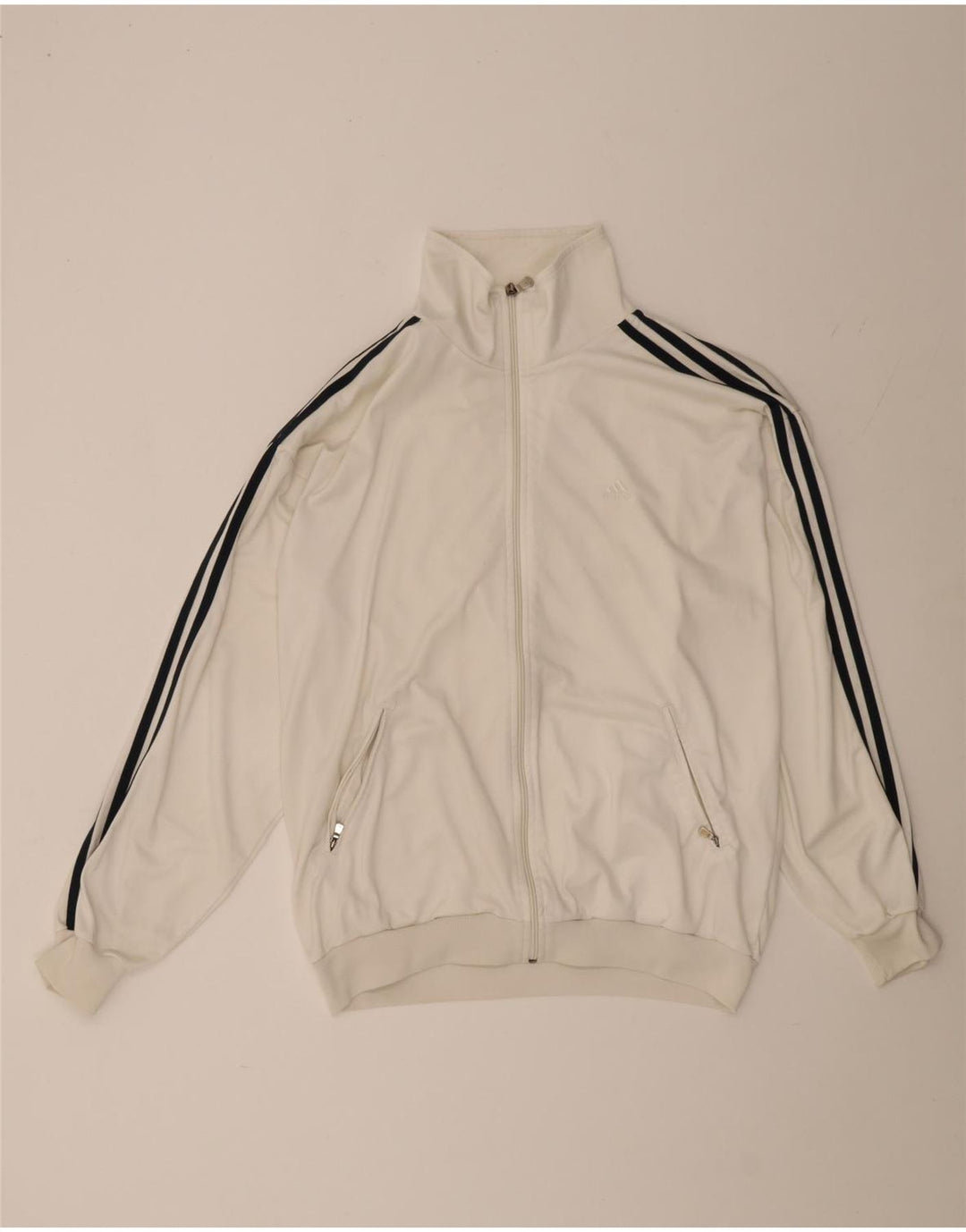 Giacca da tuta da uomo Adidas UK 40/42 poliestere bianco medio