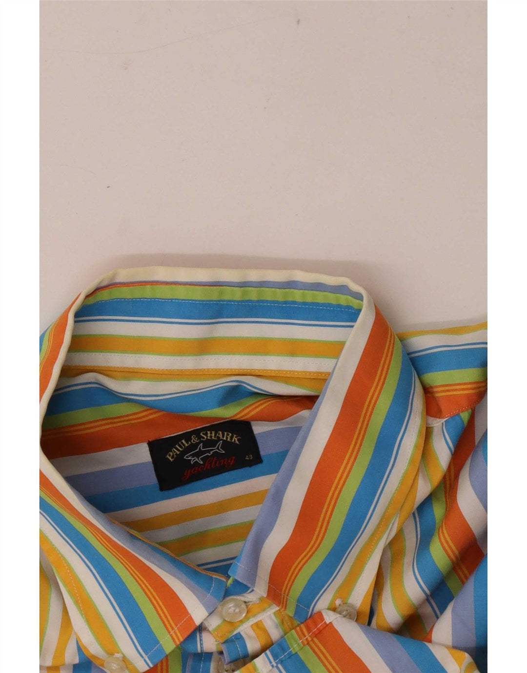 Camicia a maniche corte da uomo Paul & Shark taglia 43 XL a righe multicolore