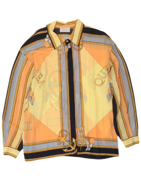 Camicia vintage da donna trasparente IT 50 XL multicolore nautica