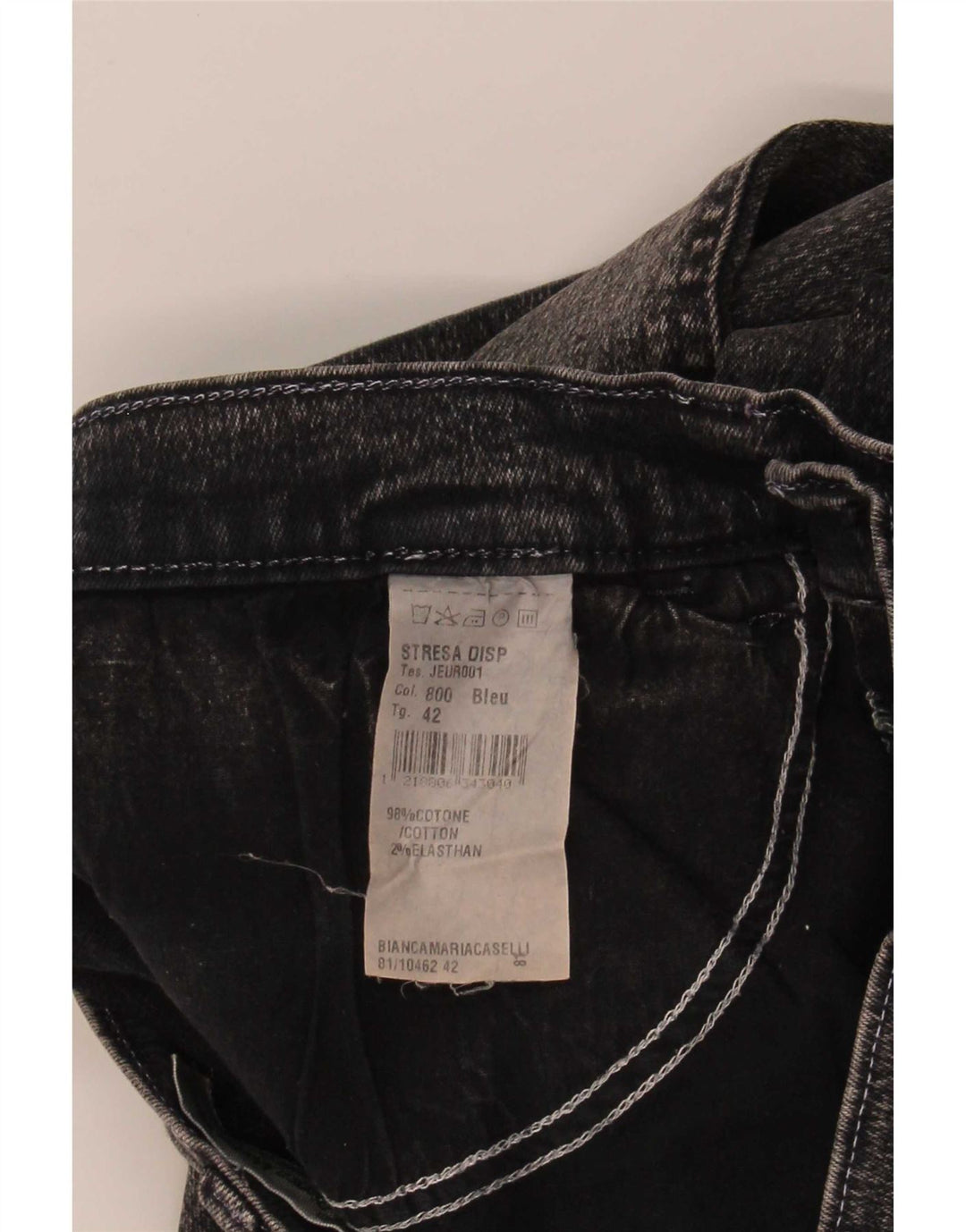 Jeans Bootcut da donna Bianca Maria Caselli IT 42 Medio W27 L30 Cotone Nero