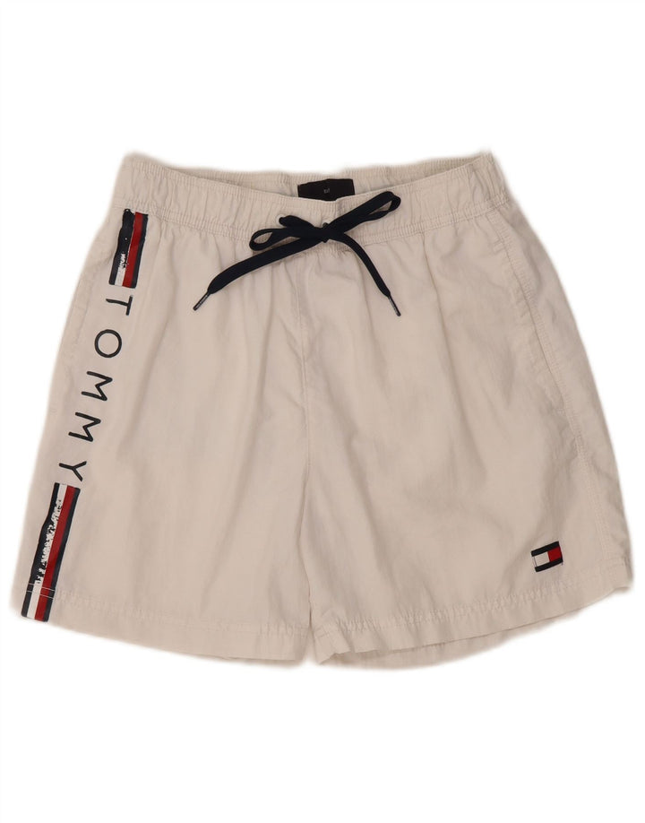 Pantaloncini da bagno grafici da donna Tommy Hilfiger UK 12 Medium White