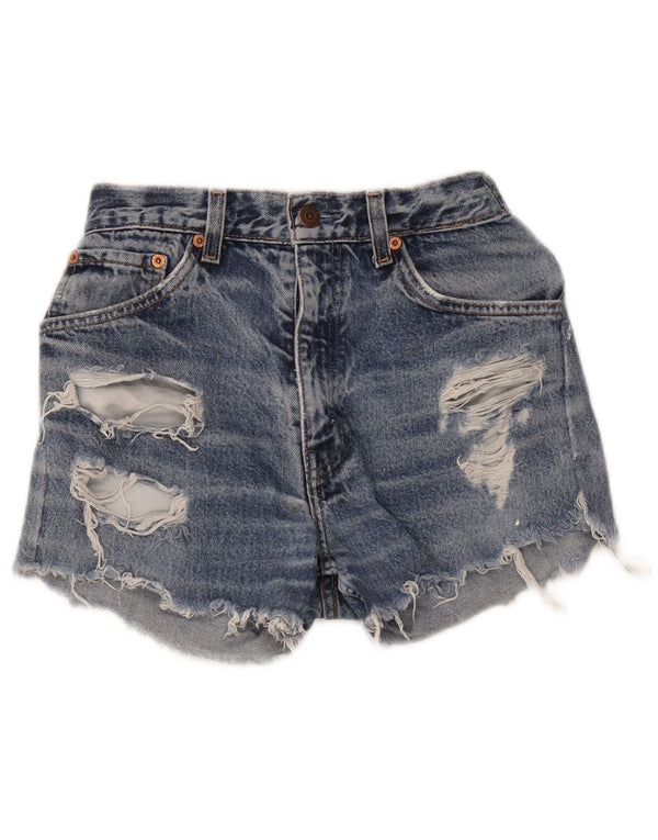 Pantaloncini di jeans invecchiati Levi's da donna W24 XS Blu