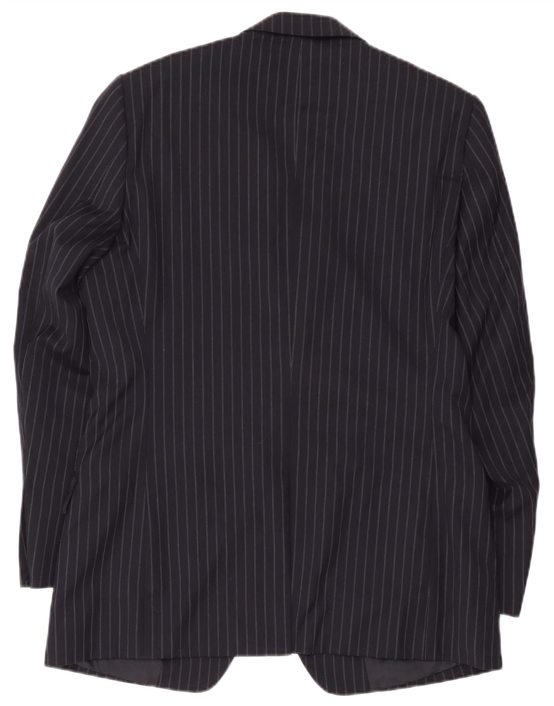 Giacca blazer da uomo a 2 bottoni Jaeger UK 40 grande lana gessata blu navy