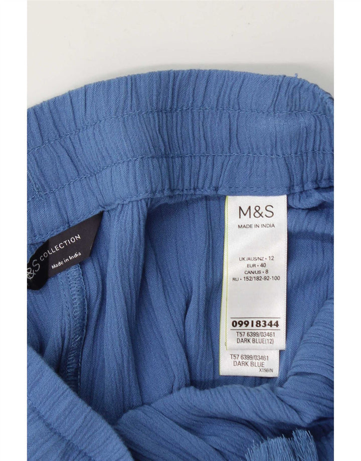 Pantaloncini Marks & Spencer da donna UK12 medi W30 viscosa blu