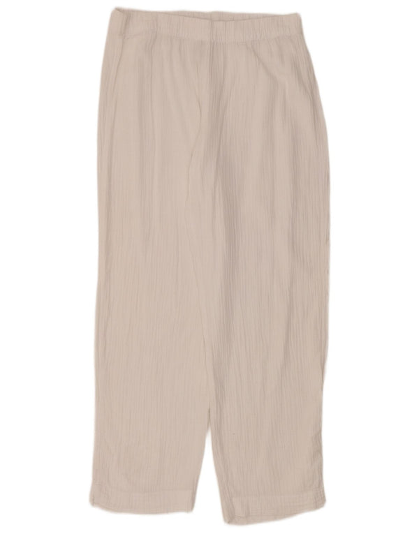 Pantaloni casual larghi da donna Marks & Spencer UK 10 piccoli W32 L30 bianchi